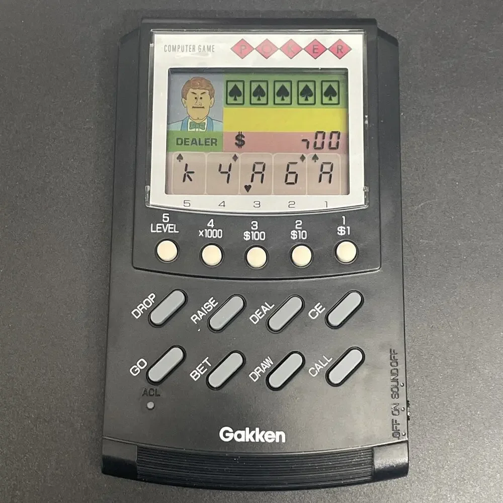 Vintage Poker Game Gakken Computer Electronic Made in Japan Box Instructions